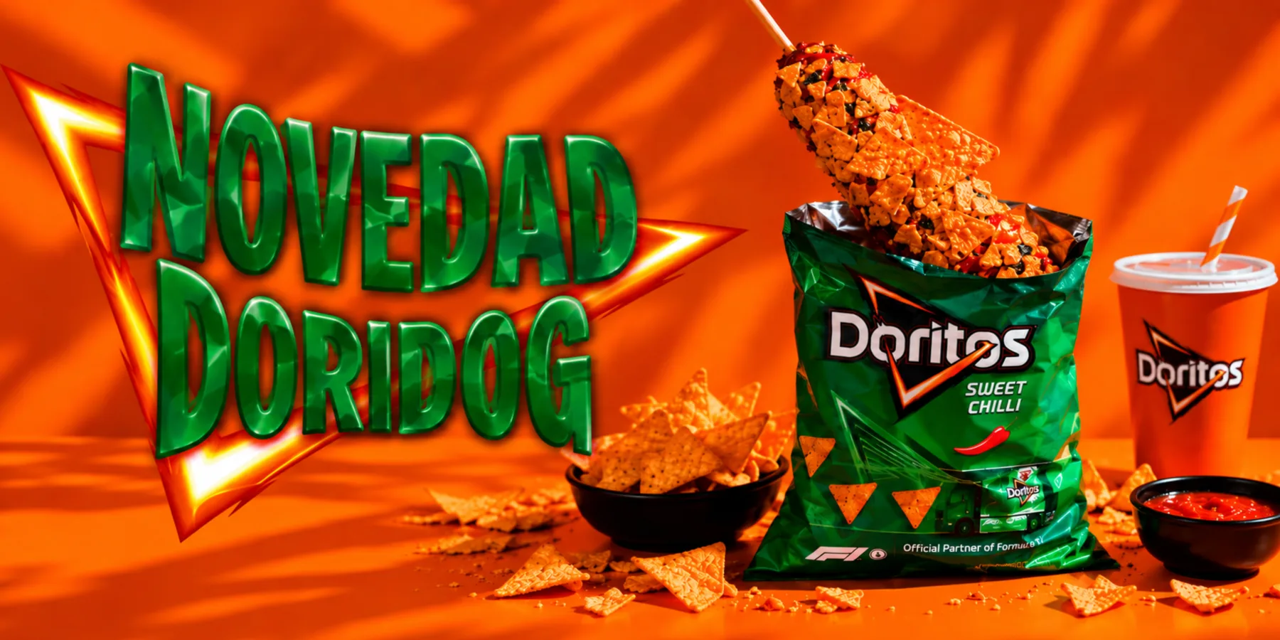 Novedad Doridog: el crunch más loco llega a Up Chicken, corn dog cubierto de Doritos Sweet Chilli
