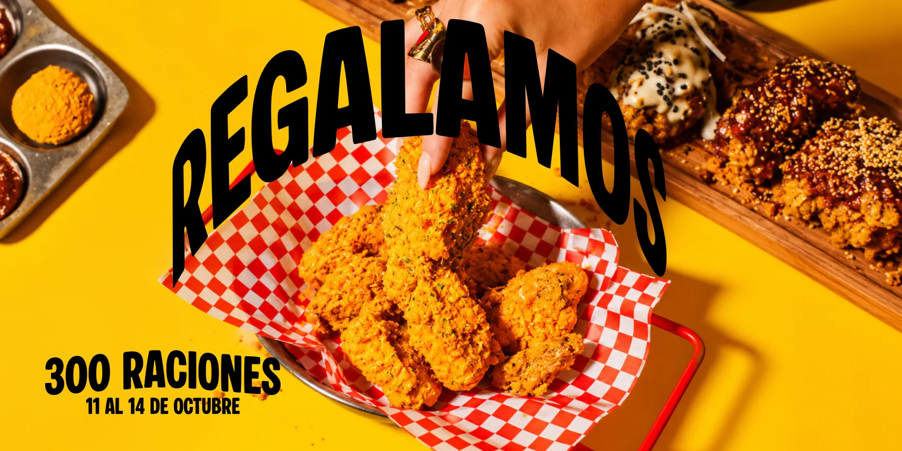 Regalamos 300 raciones de pollo coreano, del 11 al 14 de octubre