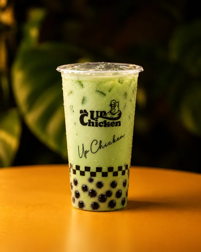 Té matcha con perlas de tapioca