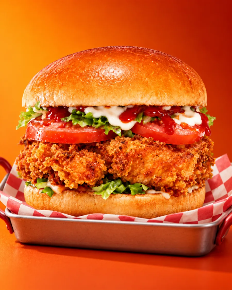 Burger Tenmara de pollo coreano frito