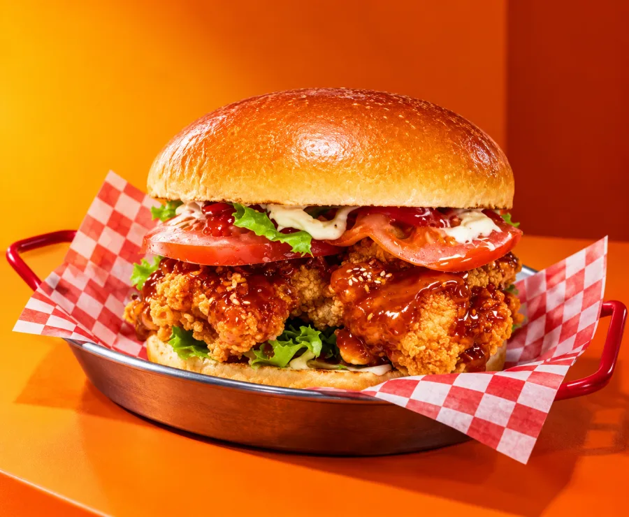 Burger Up de pollo coreano frito
